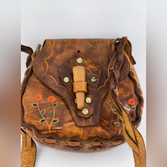 unbranded Handbags - Brown Leather Stamped Tooled Western Cowgirl Cowboy Purse.